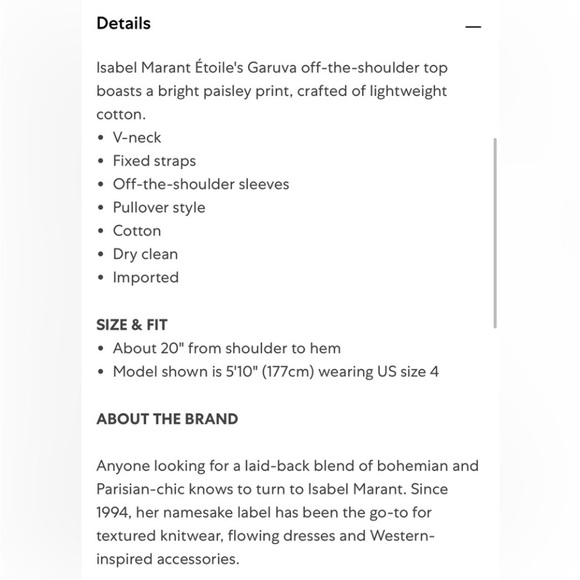 NWT ISABEL MARANT ETOILE GARUVA OFF SHOULDER TOP - Picture 12 of 14